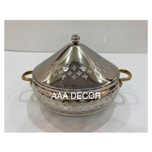 Diseño atractivo Plato de frotamiento de metal Última llegada Calentador de alimentos de diseñador hecho a mano Suministros de alimentos de calidad superior Plato de frotamiento - Product Image 4