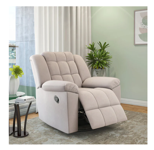 Vivo Moderne 1 Places Beige Tissu Manuel Rooker & Pivotant Inclinable Siège de Salon Simple Canapé Inclinable Manuel pour le Salon - Product Image 5