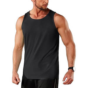 Camisetas sin mangas de algodón 100% para hombre Camisetas sin mangas ultrasuaves con cuello redondo A-Shirts Basic Solid Transpirable - Product Image 3