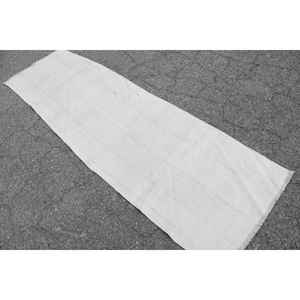 Alfombra Vintage Estilo Runner de 2.1x7.5 pies (64x230 cm), Alfombra Turca Blanca Sólida - Product Image 4