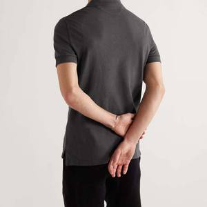 Vente en gros OEM personnalisée polos de coupe régulière pour hommes en coton de grande taille, couleur grise, polos décontractés Fabricant de vêtements 2025 - Product Image 6