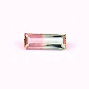 Baguette de turmalina bicolor de calidad AAA de 1,1 Ct, piedras preciosas sueltas naturales para la fabricación de joyas - Product Image 1