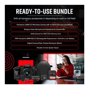 LUMIX G7 Digital <b>Camera</b> with 14-42mm F/3.5-5.6 Zoom Lens Professional On-<b>Camera</b> Video Microphone Accessories Included - Product Image 3