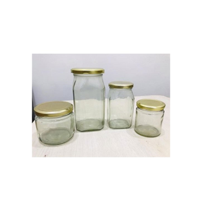 220ml 380ml <b>Storage</b> Honey <b>Box</b> with Aluminum Lid Hexagon Container Honey Glass Jar with Different Size - Product Image 1