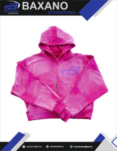 Hoodie personnalisé à capuche en molleton rose, coupe ample, effet délavé vintage, zippé, style streetwear usé, 100% coton, hiver, y2k - Product Image 4