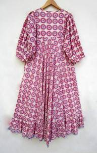 Durable Quality Printed 100% Cotton Breathable Washable Fabric Women's Casual Wear Midi Dresses with <b>Belt</b> From Indian Suppliers - Product Image 5