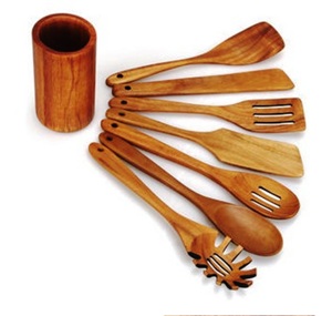 Acacia wood utensils WOODEN SALAD SERVER SET OF 2 HAND MADE UNIQUE KITCHENWARE <b>ITEM</b> - Product Image 1
