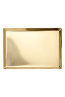 Plateau rectangulaire en laiton finition or pour la décoration de service parfait pour la décoration festive du Ramadan accent de luxe et dessus de table