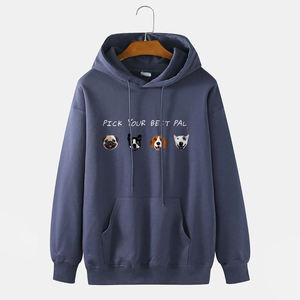 2025 fabricant en gros de haute qualité polaire pull à capuche hommes personnalisé sérigraphié solide motif sweat hiver - Product Image 1