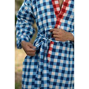Bata Kimono Boho de Algodón Puro para Hombre, Estilo Geométrico Japonés Haori, Transpirable, para Verano, Corte Relajado, Conjunto Masculino - Product Image 6