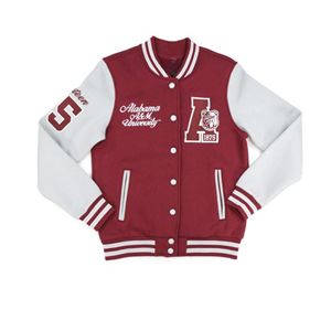 Chaqueta Universitaria Unisex de la Universidad Alabama A&M, Piel de Oveja Premium, Transpirable, de Invierno, Tejida, Ropa HBCU, Estampado Informal - Product Image 1