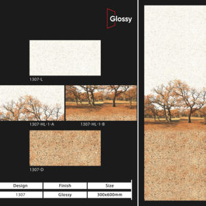 Carreaux muraux en céramique modernes 300x600mm pour salle de bain et cuisine, finition brillante, mate, effet sucre, design mural intérieur luxueux - Product Image 1