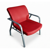 Chaise d'attente de haute qualité, moderne, en similicuir, avec cadre en métal thermolaqué, accoudoirs et embouts de pieds, mobilier commercial