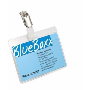 Rotating Clip <b>Name</b> Badge Holders with Blank Insert Labels (25/Pack) - Product Image 1