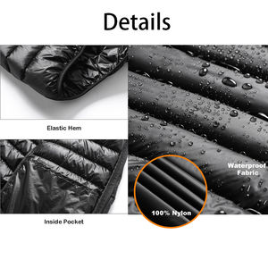 Gilet en duvet avec logo personnalisé pour hommes et femmes Gilet coupe-vent d'hiver léger avec poche de haute qualité - Product Image 3