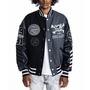 Chaqueta de bombardero de invierno de calidad superior Letterman Baseball College Varsity fibra de bambú cuello alto fino Softshell - Product Image 1