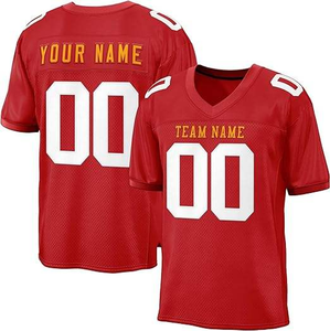 Maillot de football américain à manches courtes noir et or personnalisé avec nom et numéro d'équipe Uniforme de football américain antibactérien personnalisé - Product Image 4