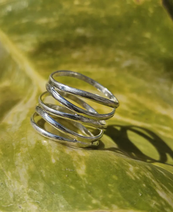 เครื่องประดับคุณภาพสูงของขวัญแหวนเงินสเตอร์ลิงลายขวางตัวหนาเครื่องประดับแฮนด์เมดทันสมัยของขวัญของขวัญแหวนหัวแม่มือสไตล์ Boho ขายส่ง - Product Image 3