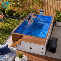 Piscine modulaire hors sol en fibre de verre 6m, préfabriquée en PRV, à construction sectionnelle, à déploiement rapide, station de loisirs portable