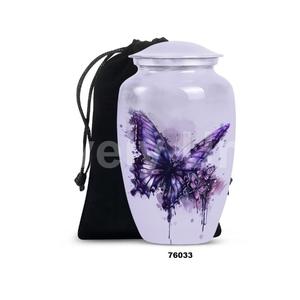 <b>Top</b> High Quality Large Aluminium <b>Butterfly</b> Cremation Adult Urn For Human Ashes With Lid & Free Velvet Bag - Product Image 3