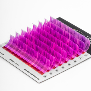 Extensiones de Pestañas de Seda de Alta Gama Multicolores, Bandeja Mixta de Pestañas de PBT de Colores, Pestañas al por Mayor con Empaque Personalizado - Product Image 4