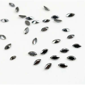 Diamant noir taille marquise 2,5-4 mm facetté pour la fabrication de bijoux, pierres en vrac - Product Image 6