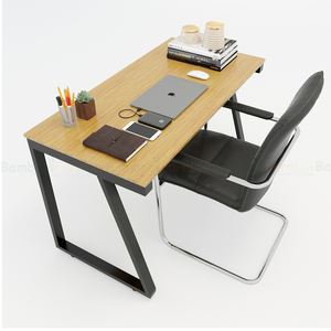 Minimalist Trapez Bamboo II <b>Desk</b> 120x60cm with Assembled Metal Legs - Product Image 2