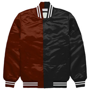 Veste de bombardier universitaire Letterman en Satin marron et noir de qualité supérieure pour les sports universitaires vêtements d'extérieur athlétiques de haute qualité - Product Image 1