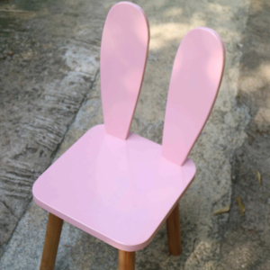 เก้าอี้ไม้เด็กมีพนักพิงหูกระต่าย - Product Image 1