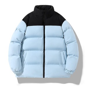 Jacket Stand Collar Outdoor Casual Thickened Warm Cotton Padded Bubble Puffer Lightweight Waterproof Zipper Woven <b>Men</b> Long - Product Image 4