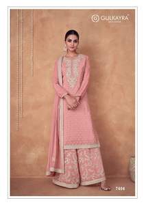 Buena calidad nuevo 2023 diseñador fiesta desgaste Real Chinon Salwar Kameez con Dupatta con bordado trabajo compras en línea India - Product Image 4