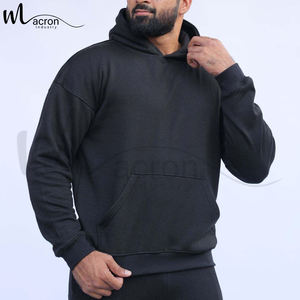 Sudaderas con Capucha Extra Grandes de Color Negro Sólido, Ropa de Calle Informal OEM/ODM, Nueva Colección de Invierno, Hechas a Medida, Precio al por Mayor - Product Image 1