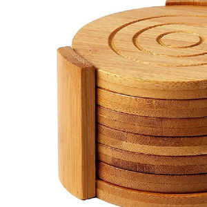 ชุดถาดรองแก้วทำจากไม้ธรรมชาติแกะสลักงานฝีมือที่ไม่เหมือนใคร - Product Image 5