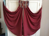 Indian Vintage Silk Sari Fabric Made Full Length Pallazo Women Pants Multi Color Printed Sari XXL Size Waist Women Girls Pallazo