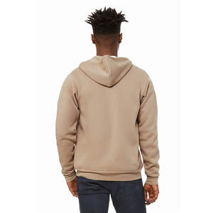 Bella + Canvas Tan Full-Zip Hoodie Chaqueta de lana de esponja suave y ligera con técnicas bordadas y con cuentas - Product Image 3