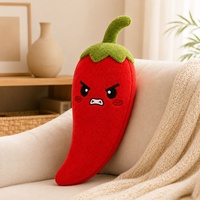 Juguete de Peluche de Chile Rojo Personalizado, Juguete de Peluche de Vegetales Bordado, Suave, para Regalos, Fabricación OEM ODM