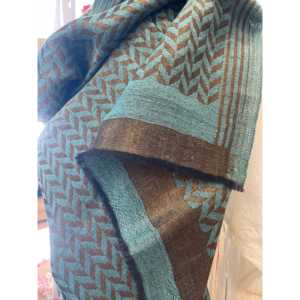 Bufanda de lana de invierno con diseño de zigzag y zari para niñas, estilo liso de punto largo con diseño de pulverización - Product Image 5