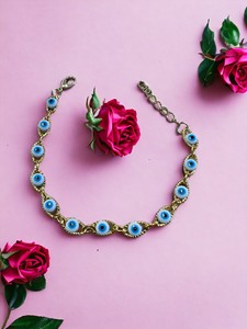 Bracelet en acier inoxydable plaqué or avec imitation perle et pierre de zircon DAFNI BIG PAZAR - Cadeau tendance pour la fête des mères - Product Image 2