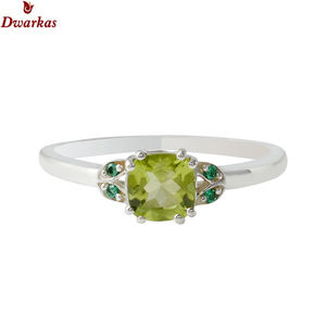 แหวนแต่งงานแหวนหมั้นของผู้หญิงทำจากเงิน925คุณภาพสูงอัญมณีเพอริดอทอัญมณีคุณภาพดีสไตล์คลาสสิกสำหรับปาร์ตี้ - Product Image 2