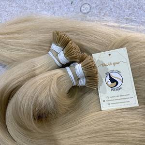 ผมหางม้า100% สไตล์อินสตาแกรม1G,ส่วนต่อผมมนุษย์ต่อสายสีบลอนด์เคราตินหนังกำพร้า Pre-Bonded I Tip - Product Image 2