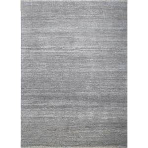 Tapis en laine noués à la main AKWL-1125, gris uni et noir, motif puzzle rectangulaire pour la maison, le salon, l'entrée, le couloir - pour la décoration intérieure - Product Image 1