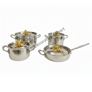 Juego de Ollas de Acero Inoxidable Martillado Artesanal, Ollas para Sopa/Cazuela con Adorno de Calabaza, Ecológicas, Modernas, Europeas, de Alta Gama - Product Image 6