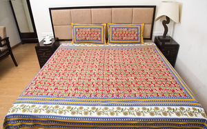 Custom Wholesale Luxury Designs King Microfiber CottonPure Cotton Jaipuri Printed Double Hand Block Bed <b>Sheet</b> Cotton Printed - Product Image 2