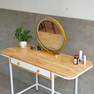 Modern <b>Lighted</b> Makeup <b>Vanity</b> with Rubber Wood Top & Iron Legs-BTD68064 - Product Image 4