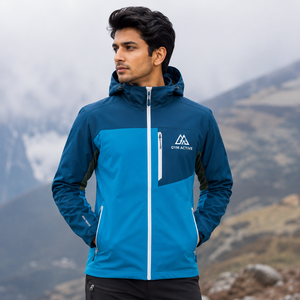 Men's Winter Outdoor Breathable Softshell <b>Jacket</b> <b>Waterproof</b> Windproof Hooded Hiking Lightweight Sports Polyester/Cotton - Product Image 3