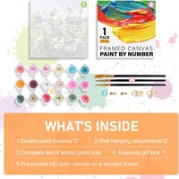Kit de peinture par numéros Star Brand en acrylique et aquarelle avec cadre 40x50cm sur toile écologique – Vente chaude usine
