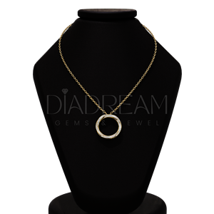 Cercle personnalisé conçu Moissanite rond taille brillant diamant pendentif collier en argent sterling 925 usure quotidienne et cadeau de mariages - Product Image 4