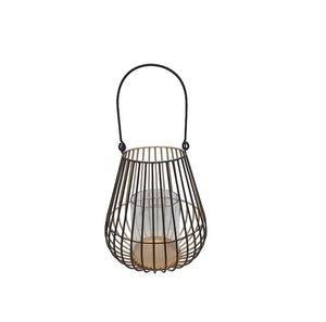 Lanterne de bougie en métal de fer décorative de noël finition noire et or pour la maison et le décor de mariage lanterne suspendue en vrac à la main - Product Image 2