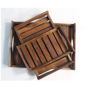 Plateau rectangulaire en bois de manguier fait à la main, plateau de nourriture en bois massif, fourniture OEM en gros - Product Image 1