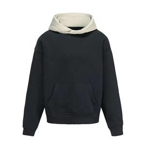 Patch brodé personnalisé en appliqué, 100% coton, sans cordons, couleur contrastée, sweat à capuche ample et court pour homme - Product Image 3